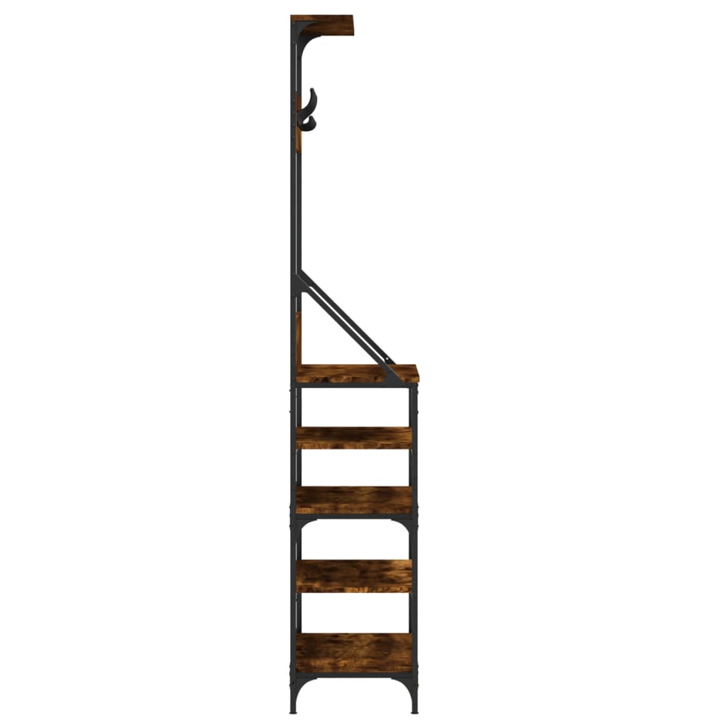 Klesstativ med skooppbevaring røkt eik 70x34x184 cm