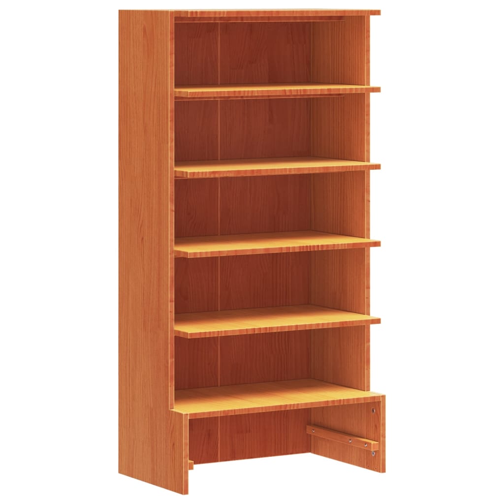 Skoskap voksbrun 52x30x104 cm heltre furu