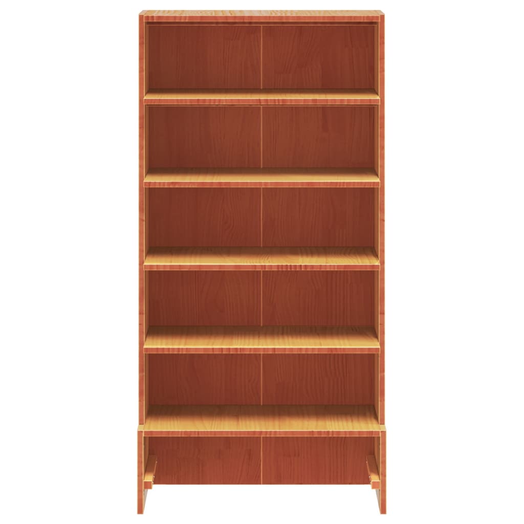 Skoskap voksbrun 52x30x104 cm heltre furu