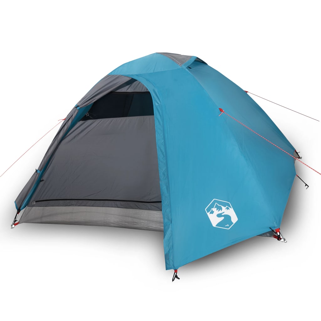 Kuppeltelt for camping 4 personer blå vanntett