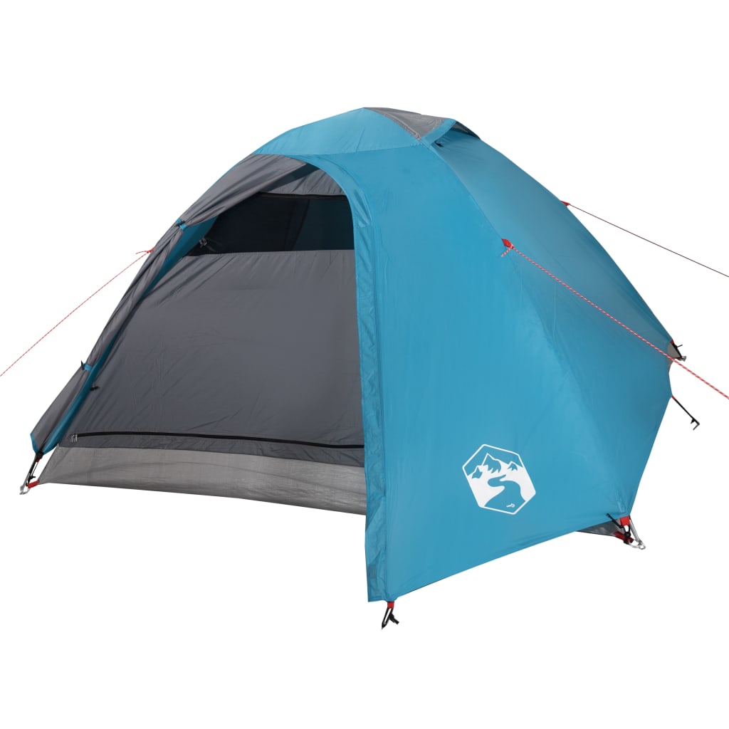 Kuppeltelt for camping 4 personer blå vanntett