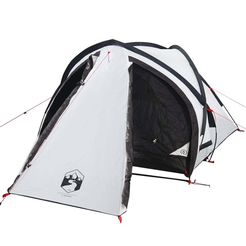 Kuppeltelt for camping 2 personer hvit blendingsstoff vanntett