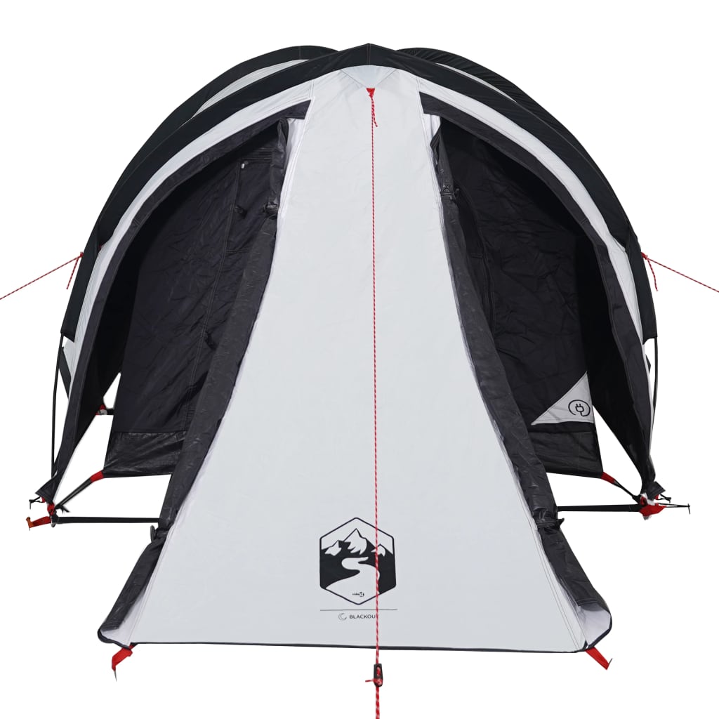 Kuppeltelt for camping 2 personer hvit blendingsstoff vanntett