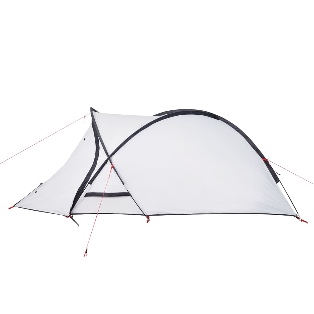 Kuppeltelt for camping 2 personer hvit blendingsstoff vanntett