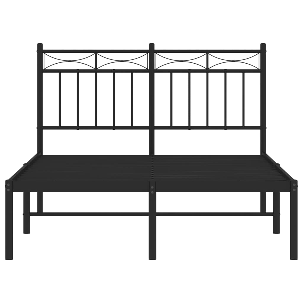 Sengeramme i metall med sengegavl svart 120x200 cm