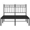 Sengeramme i metall med sengegavl svart 120x200 cm