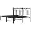 Sengeramme i metall med sengegavl svart 120x200 cm