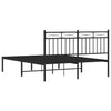 Sengeramme i metall med sengegavl svart 140x200 cm