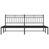 Sengeramme i metall med sengegavl svart 193x203 cm