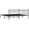 Sengeramme i metall med sengegavl svart 193x203 cm
