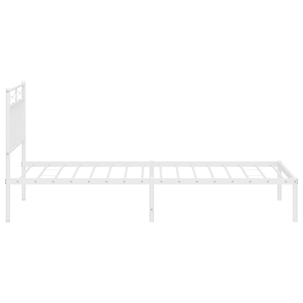Sengeramme i metall med hodegavl hvit 100x190 cm