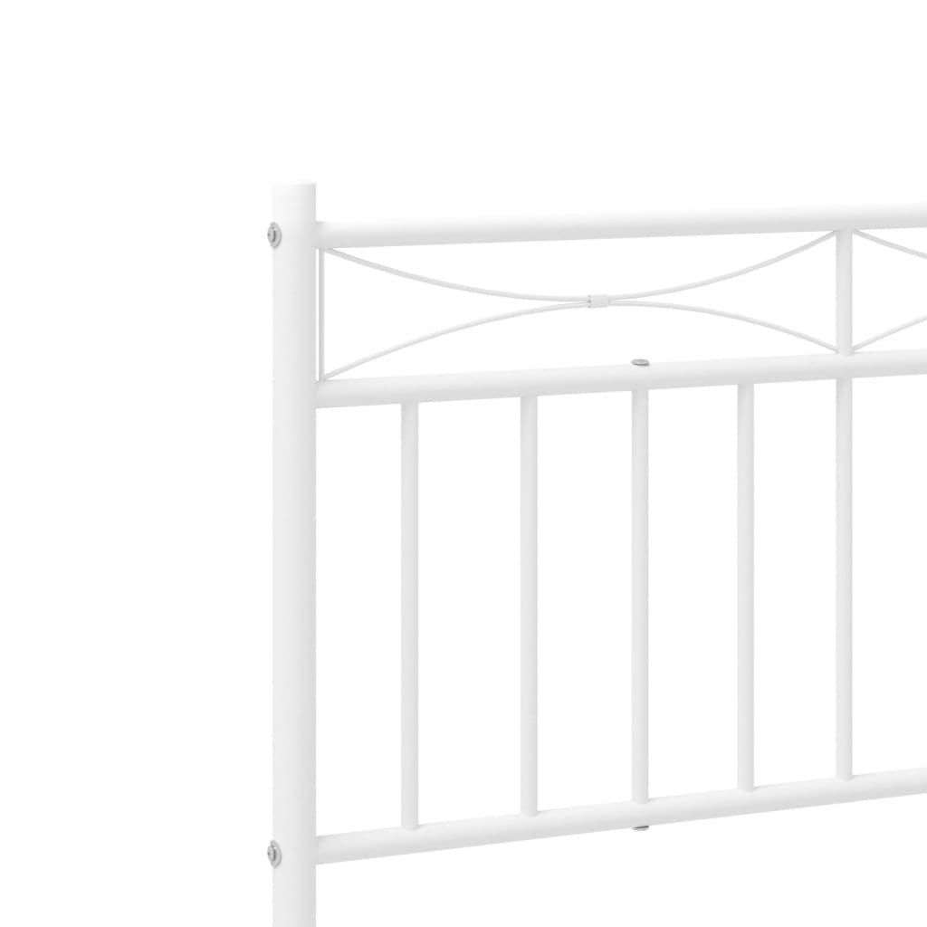 Sengeramme i metall med hodegavl hvit 107x203 cm