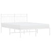 Sengeramme i metall med hodegavl hvit 140x190 cm
