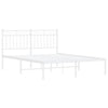 Sengeramme i metall med hodegavl hvit 140x190 cm