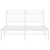 Sengeramme i metall med hodegavl hvit 140x190 cm
