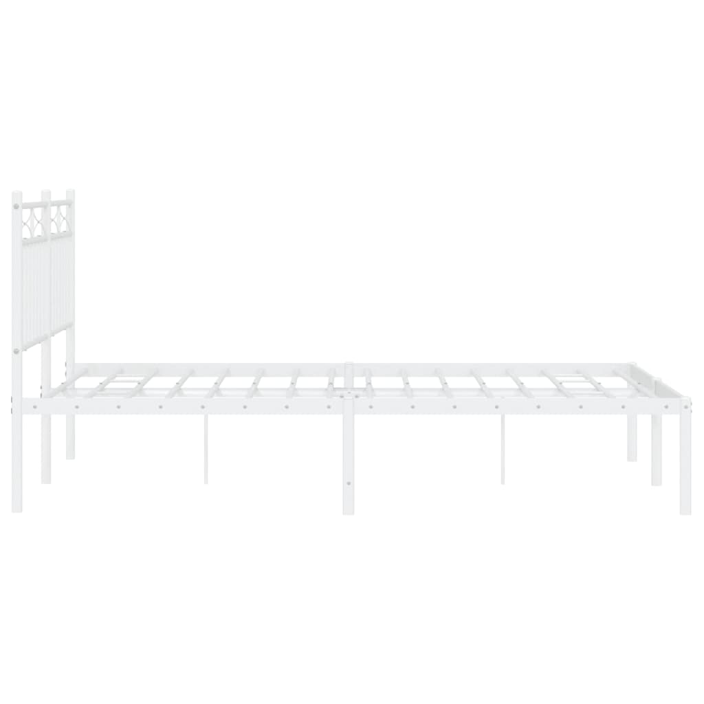 Sengeramme i metall med hodegavl hvit 140x190 cm