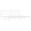 Sengeramme i metall med sengegavl hvit 200x200 cm