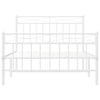 Sengeramme i metall med hode- og fotgavl hvit 107x203 cm