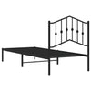 Sengeramme i metall med hodegavl svart 90x190 cm