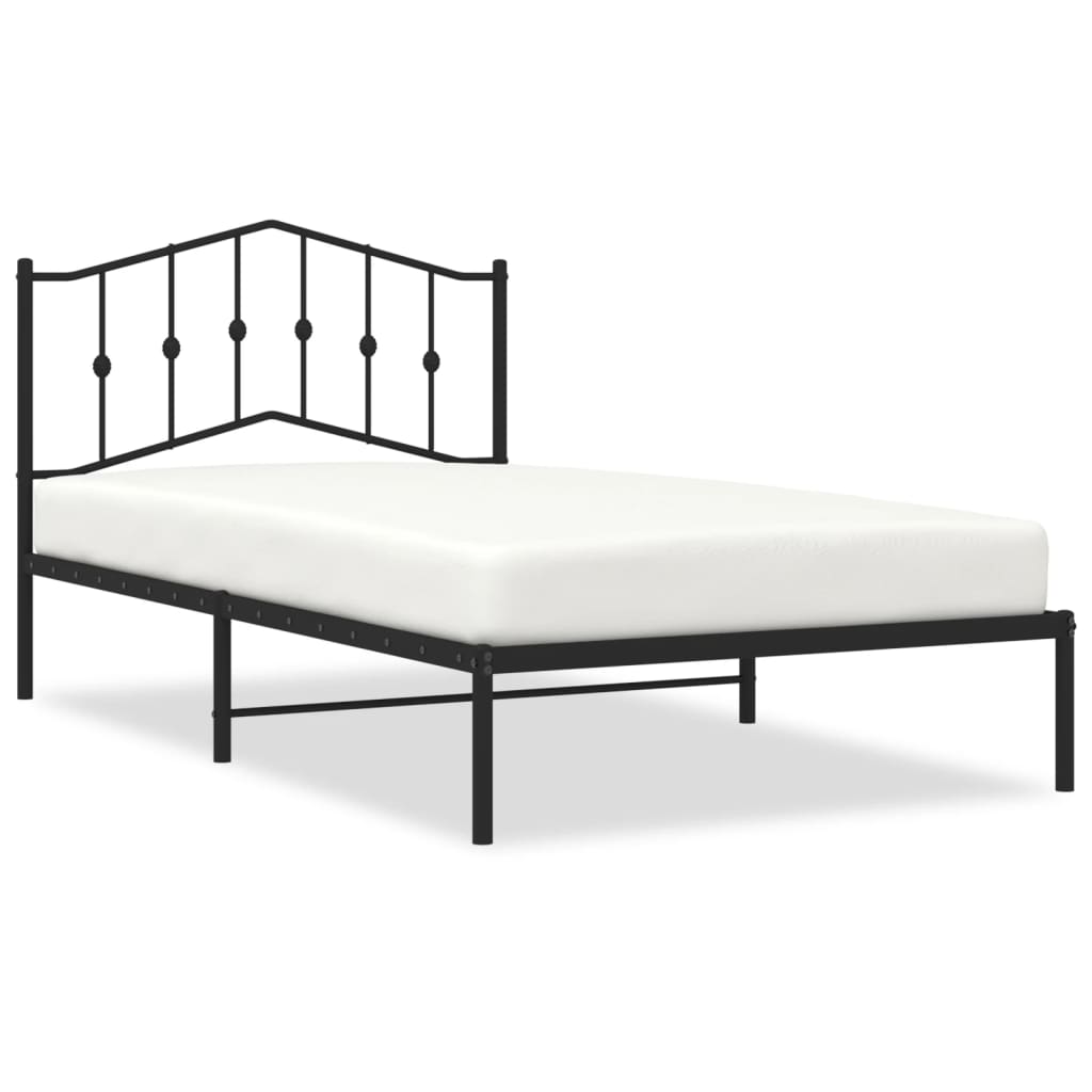 Sengeramme i metall med hodegavl svart 107x203 cm