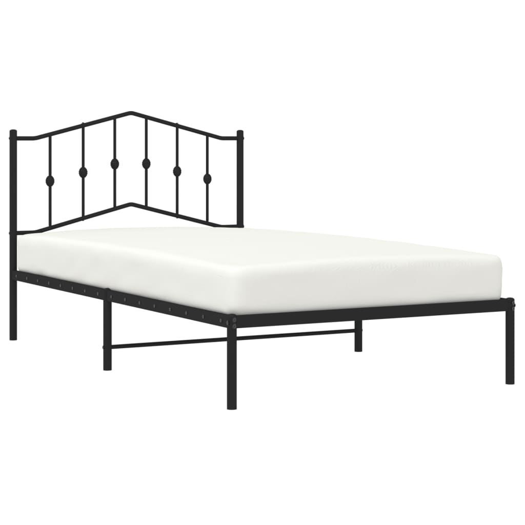 Sengeramme i metall med hodegavl svart 107x203 cm