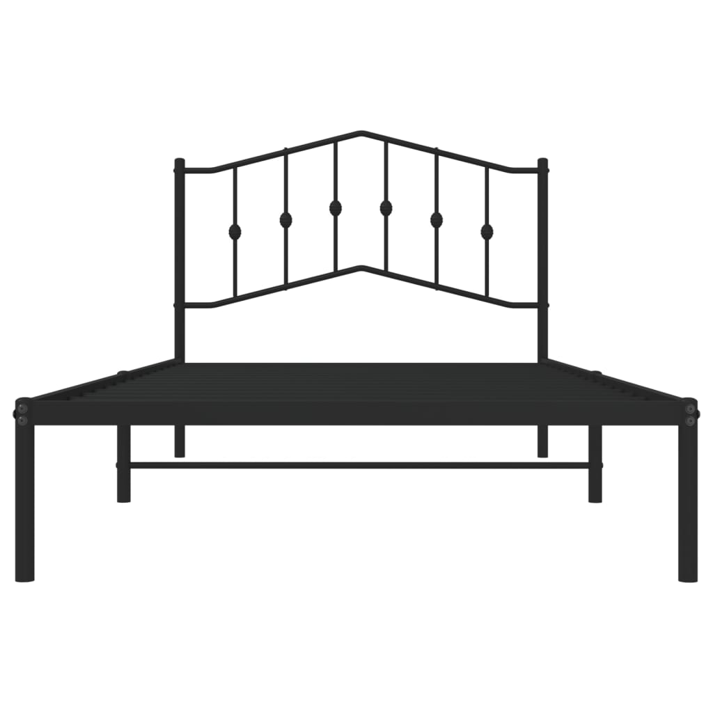 Sengeramme i metall med hodegavl svart 107x203 cm