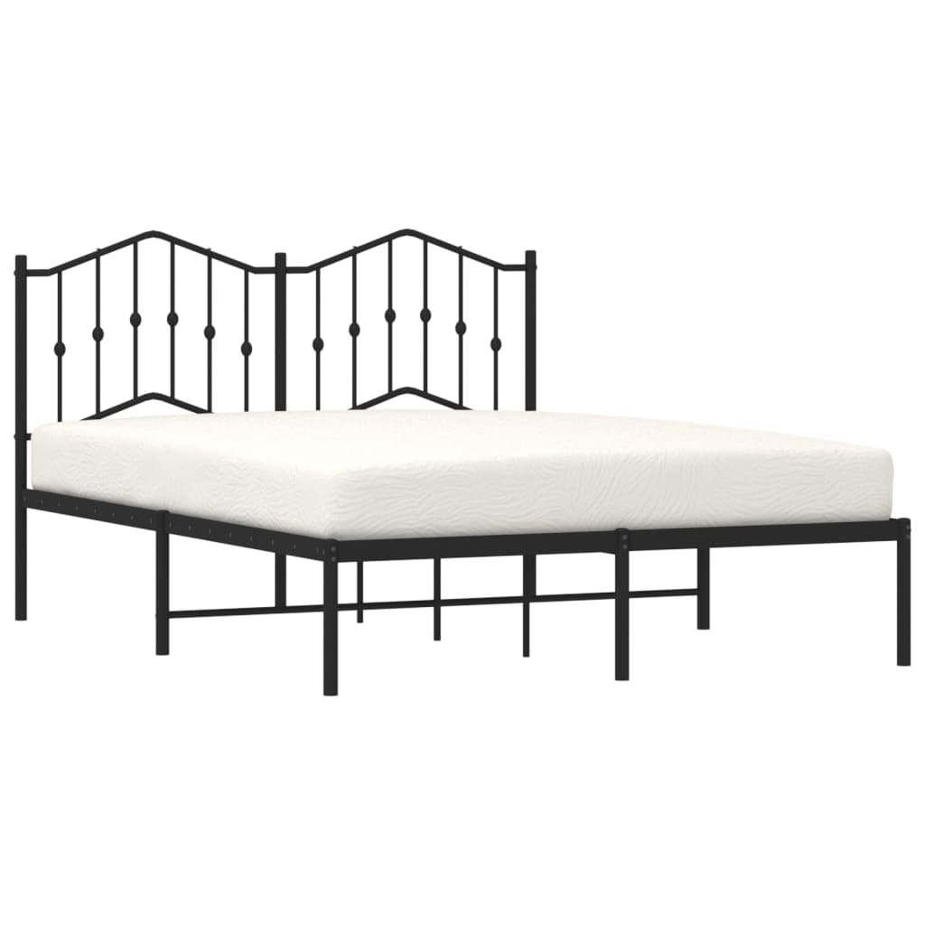 Sengeramme i metall med hodegavl svart 135x190 cm