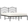 Sengeramme i metall med hodegavl svart 135x190 cm