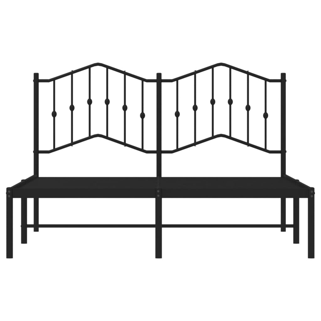 Sengeramme i metall med sengegavl svart 140x200 cm