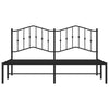Sengeramme i metall med sengegavl svart 183x213 cm