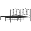Sengeramme i metall med sengegavl svart 183x213 cm