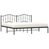 Sengeramme i metall med sengegavl svart 193x203 cm