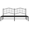 Sengeramme i metall med sengegavl svart 193x203 cm