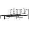 Sengeramme i metall med sengegavl svart 193x203 cm