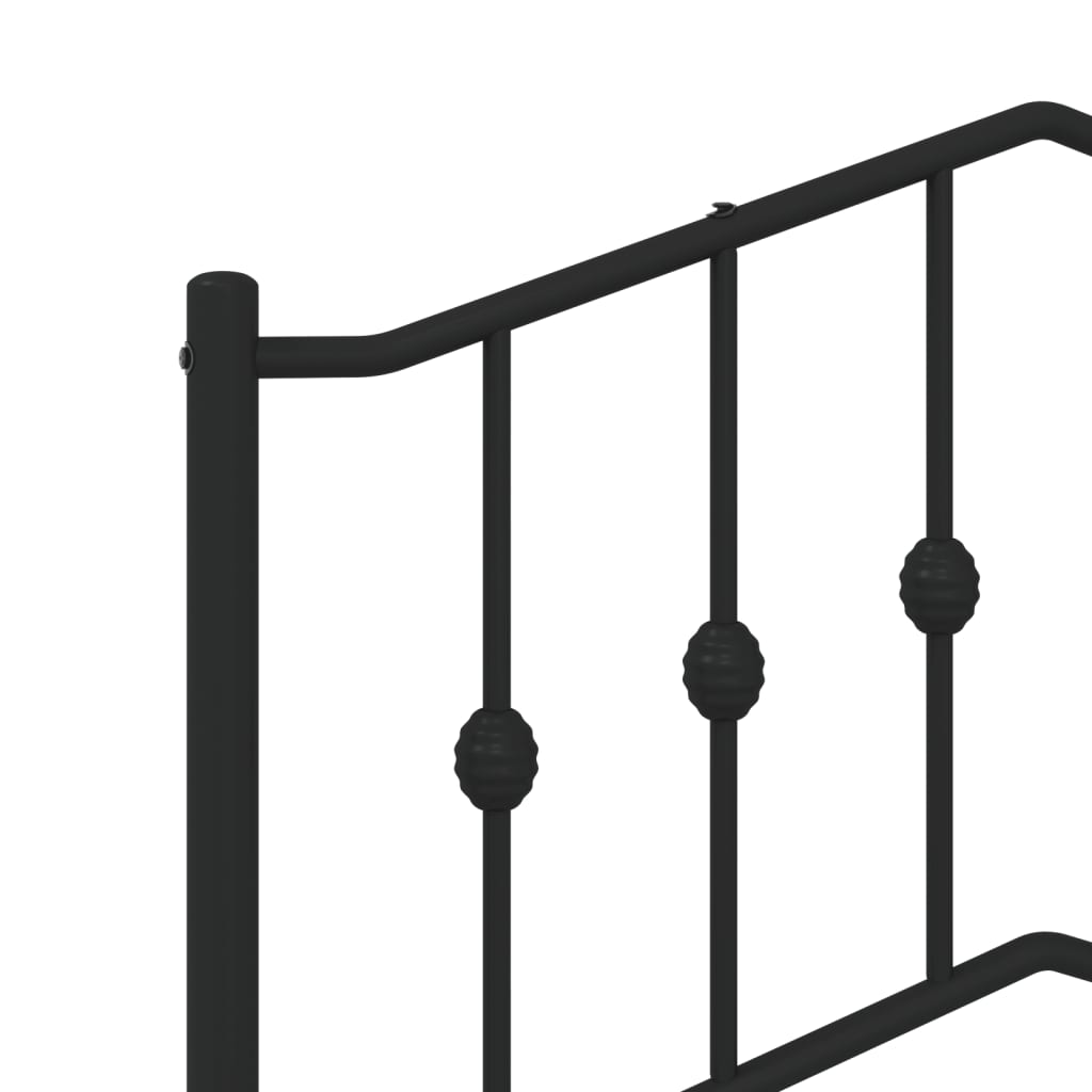 Sengeramme i metall med sengegavl svart 193x203 cm