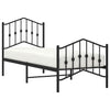 Sengeramme i metall med hode- og fotgavl svart 75x190 cm