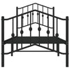 Sengeramme i metall med hode- og fotgavl svart 75x190 cm