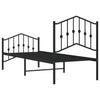 Sengeramme i metall med hode- og fotgavl svart 75x190 cm