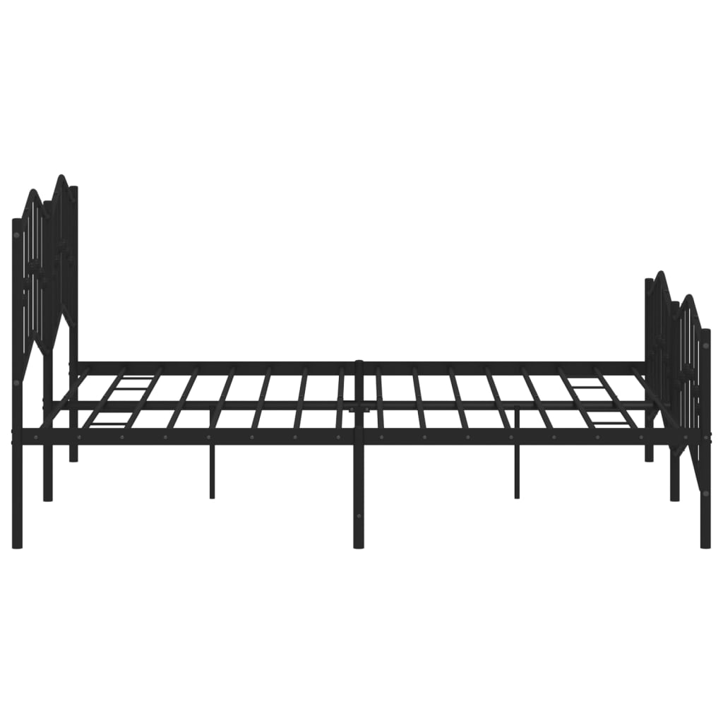 Sengeramme i metall med hode- og fotgavl svart 183x213 cm