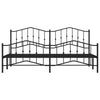 Sengeramme i metall med hode- og fotgavl svart 193x203 cm