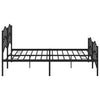 Sengeramme i metall med hode- og fotgavl svart 193x203 cm