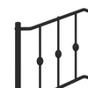 Sengeramme i metall med hode- og fotgavl svart 193x203 cm
