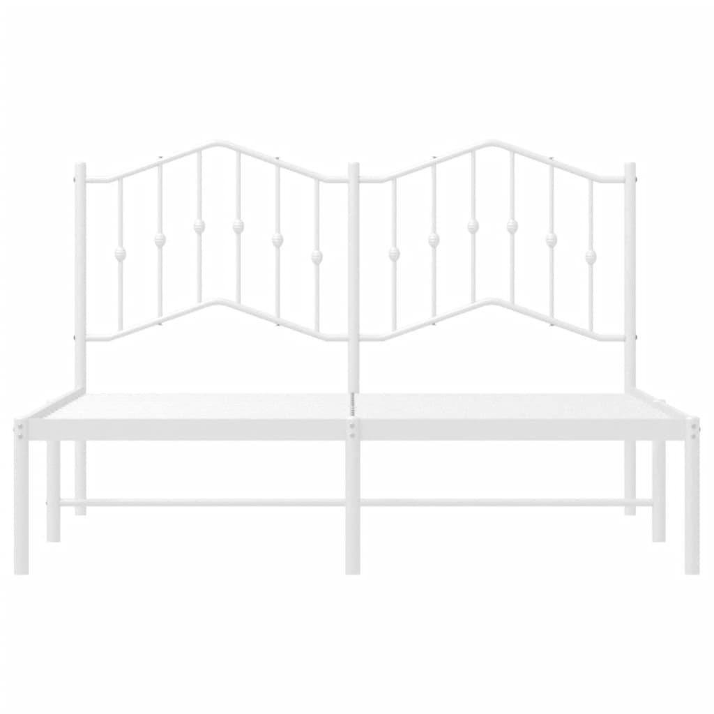 Sengeramme i metall med hodegavl hvit 140x190 cm
