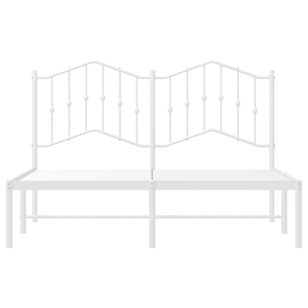 Sengeramme i metall med hodegavl hvit 140x200 cm