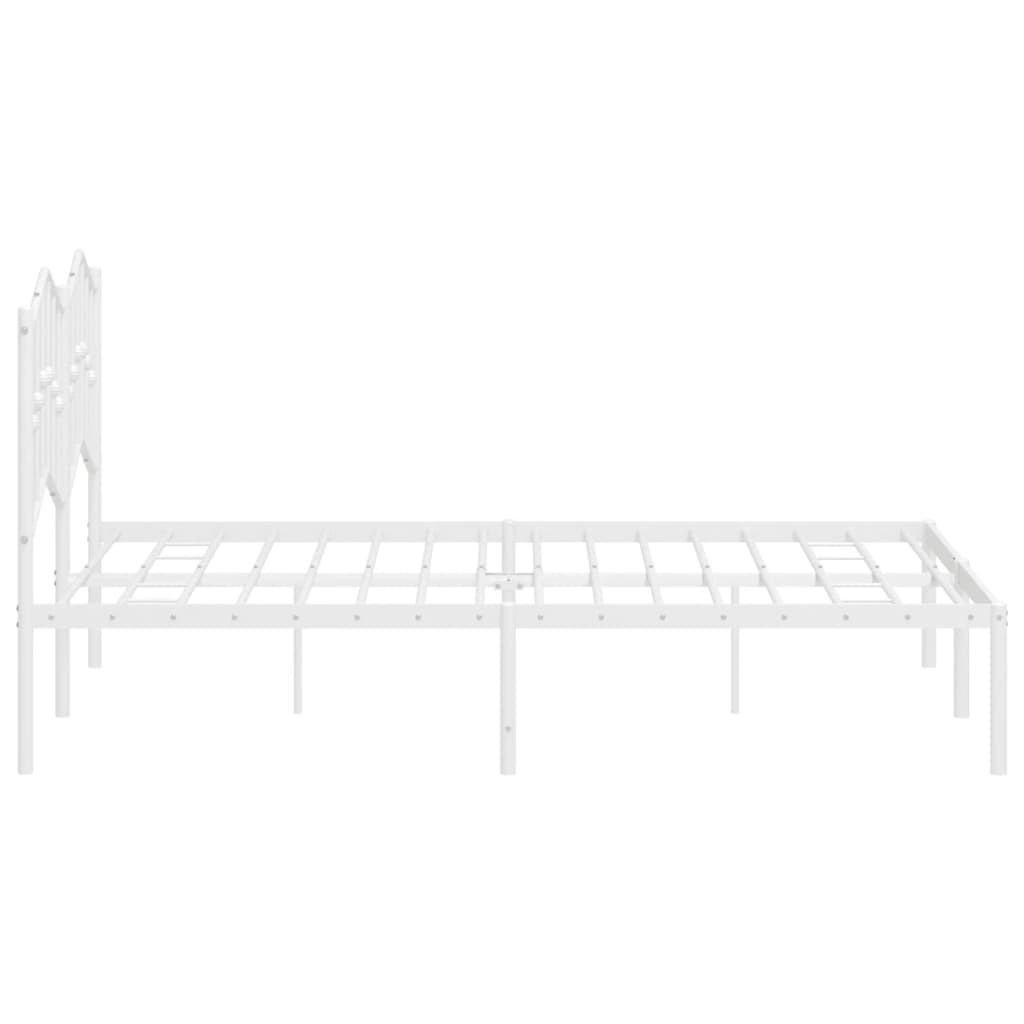 Sengeramme i metall med hodegavl hvit 140x200 cm