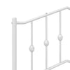 Sengeramme i metall med hode- og fotgavl hvit 183x213 cm