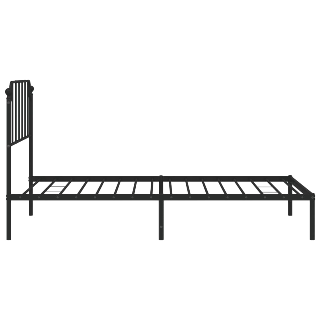 Sengeramme i metall med hodegavl svart 107x203 cm