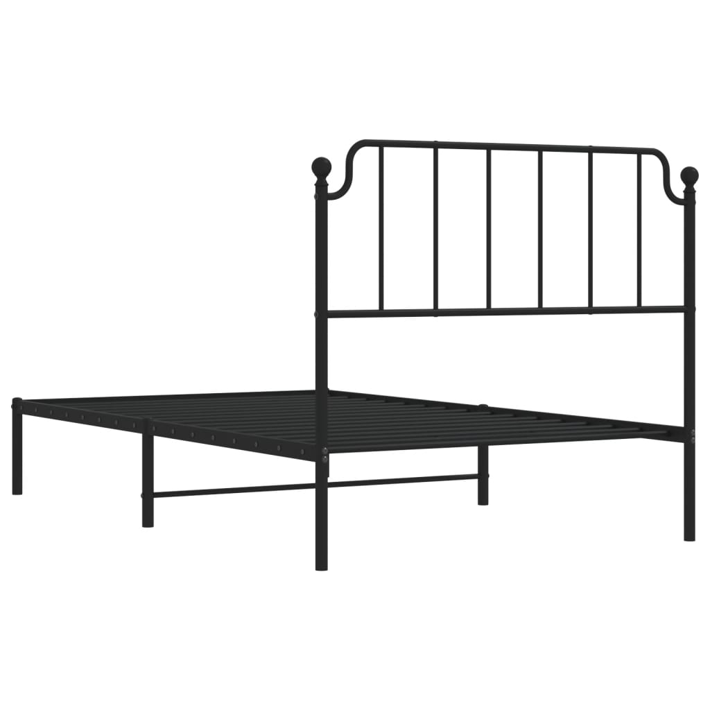 Sengeramme i metall med hodegavl svart 107x203 cm