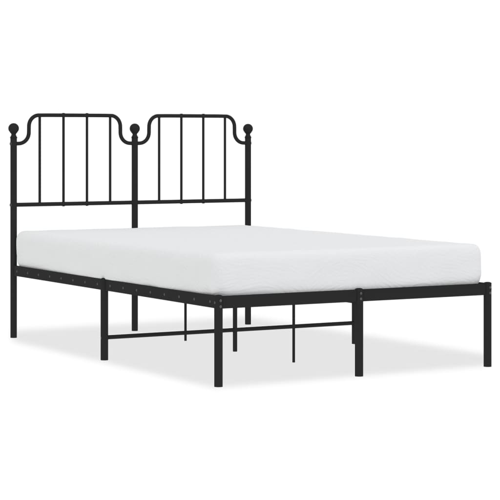 Sengeramme i metall med sengegavl svart 120x200 cm