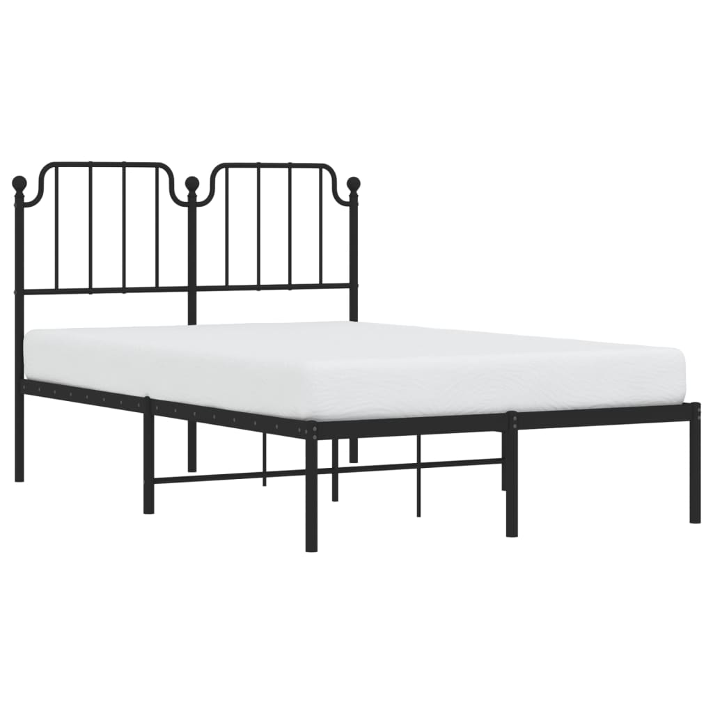 Sengeramme i metall med sengegavl svart 120x200 cm